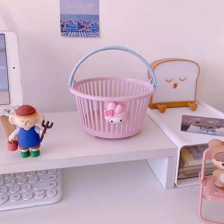 Корзина для хранения Макарон в стиле цветового столкновения фотография