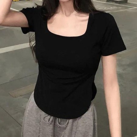 Летний женский футболка с укороченным рукавом фотография