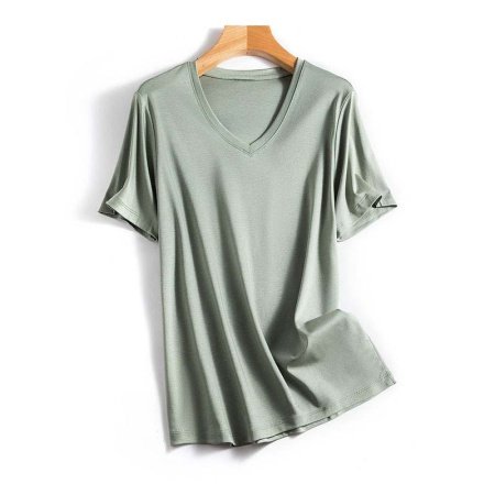 Майка из шелковистого хлопка с короткими рукавами фотография