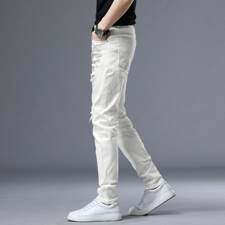 Мужские джинсы суженные белые фотография