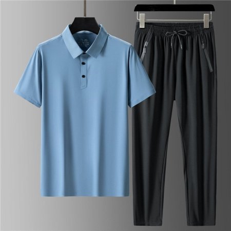 Летний мужской комплект из поло и шорт с брюками фотография