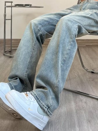 Мужские джинсы прямого кроя в стиле Хайстрит фото