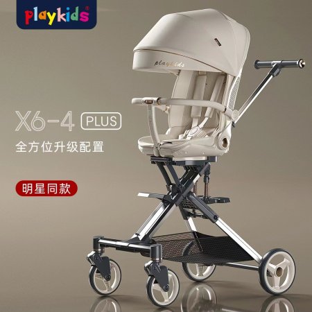 Playkids普洛可遛娃婴幼儿可躺可换向高景观轻便推车一键折叠X6X7 фотография