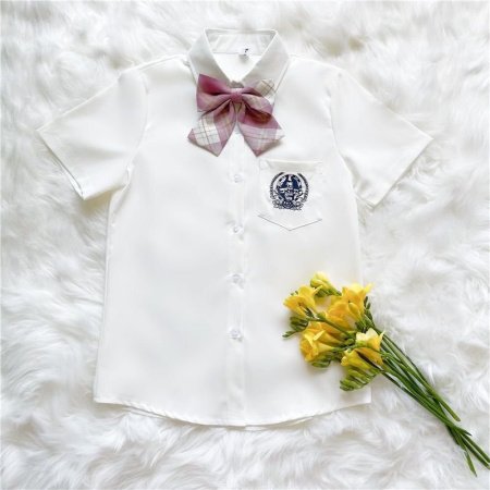 Детская школьная рубашка с коротким рукавом изображение