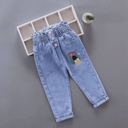 Детские джинсы для девочек весна-осень 2024 фотография