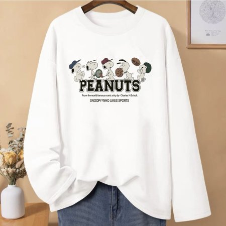 Женская футболка с длинным рукавом из чистого хлопка 230 г 2024 новая осенне-зимняя модель фотография