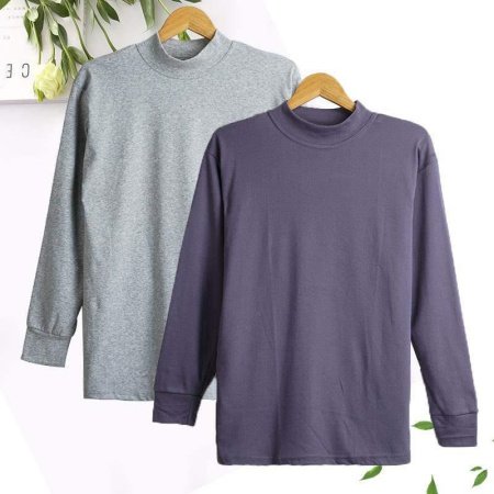 Мужская футболка с высоким воротником для пожилых людей фото