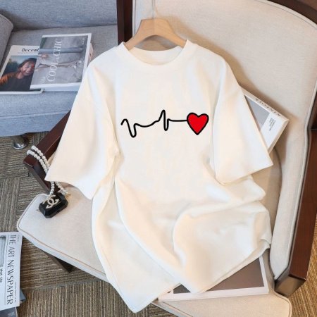 Белая мужская и женская футболка на завышенной посадке из 230 граммового чистого хлопка изображение