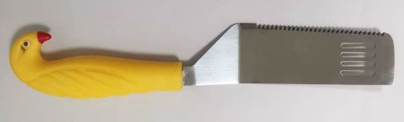 Лопатка кухонная с 4 прорезями с желтой пластмассовой ручкой MH-XN10 / К144 / B24.3 детальное фото