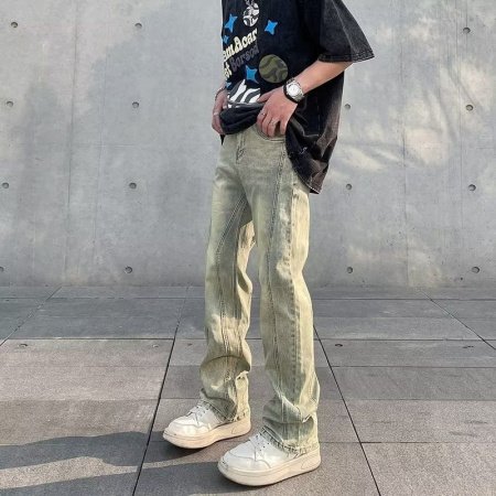 Мужские джинсы с эффектом выцветания фото