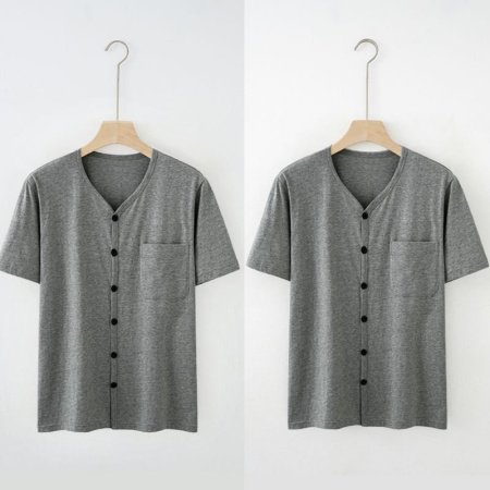 Мужская хлопковая рубашка с коротким рукавом фотография