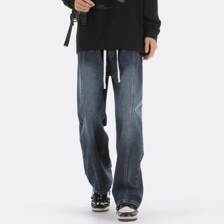 Джинсы мужские прямые свободные 2024 новые американские уличные мужские брюки весна осень фотография