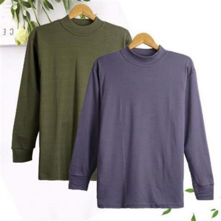 Мужская футболка с высоким воротником для пожилых людей фото