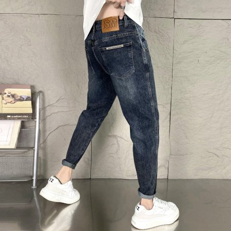 Джинсы мужские 2024 весна-осень узкие свободные джинсы в американском стиле фотография