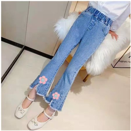 Детские джинсы с высокой талией фотография