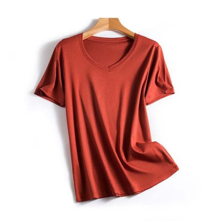 Майка из шелковистого хлопка с короткими рукавами фотография