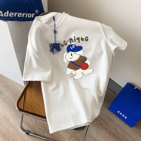 Летняя футболка из чистого хлопка с дизайном и принтом 2023 изображение