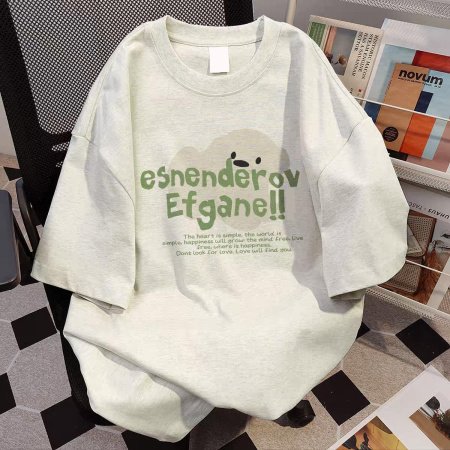 Летняя футболка с кроликами из 100% хлопка фотография