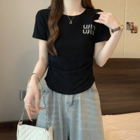 Футболка с коротким рукавом 2024 лето женская фото