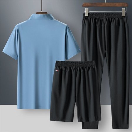 Летний мужской комплект из поло и шорт с брюками фотография