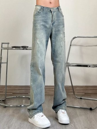 Мужские джинсы прямого кроя в стиле Хайстрит фото