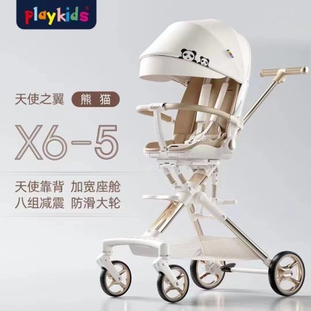 Playkids普洛可遛娃婴幼儿可躺可换向高景观轻便推车一键折叠X6X7 фотография
