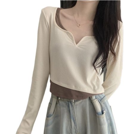 Женская футболка с длинным рукавом в ретро стиле фотография