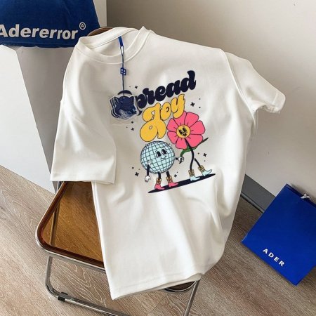 Летняя футболка из чистого хлопка с дизайном и принтом 2023 изображение