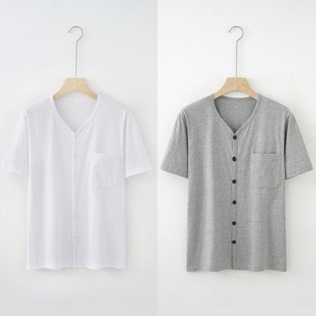 Мужская хлопковая рубашка с коротким рукавом фотография