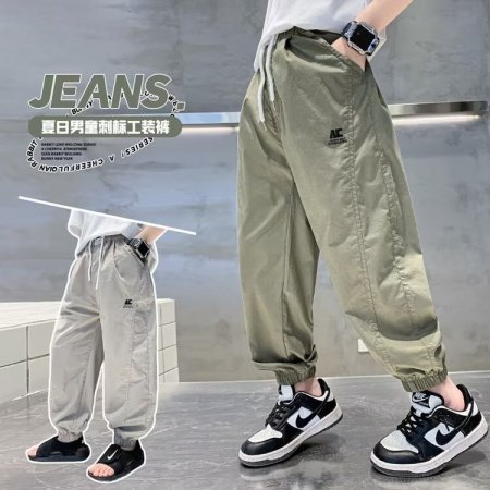 Детские летние хлопковые брюки 2024 нового дизайна фото