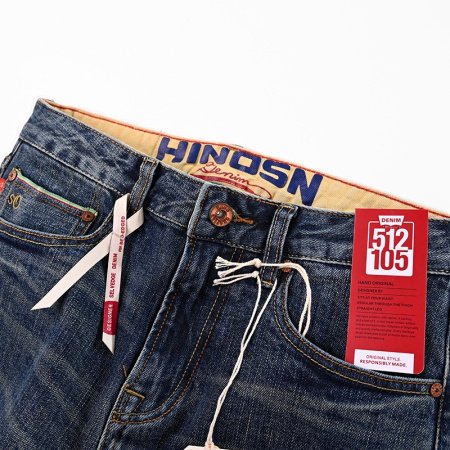 Мужские джинсы с прямым кроем и обработкой стоунвош изображение