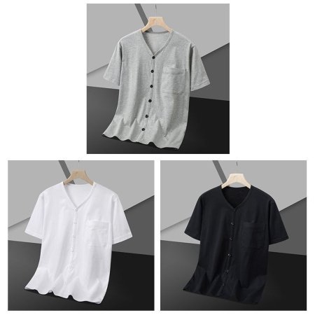 Мужская хлопковая рубашка с коротким рукавом фотография