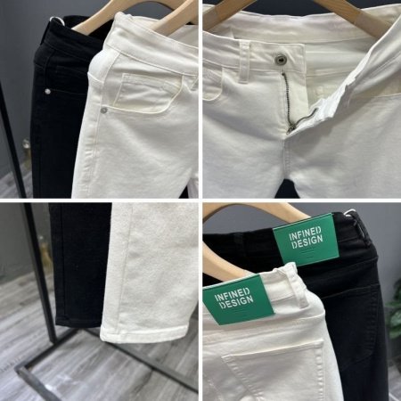 Белые мужские джинсы прямого кроя фото