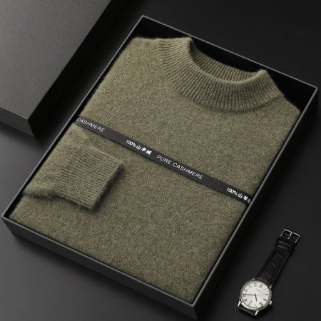 Мужской свитер из 100% чистой козьей шерсти фото