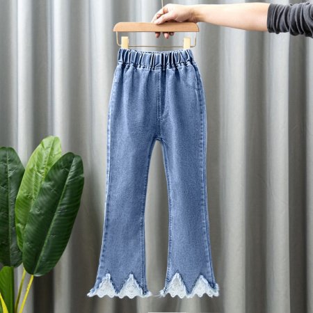 Детские джинсы с широкими штанинами фото