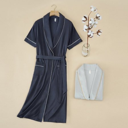 Мужской халат для сна и ванной комнаты из модального хлопка фотография