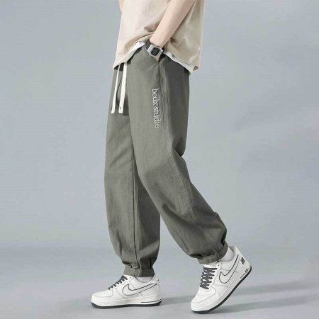 Летние мужские брюки с прямым кроем и американской вышивкой изображение