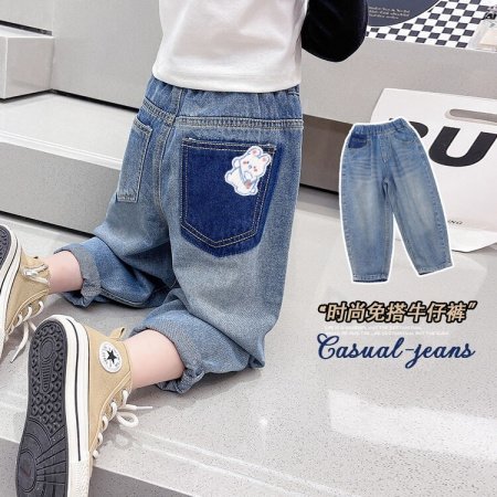 Детские джинсы для девочек весна-осень 2024 фотография