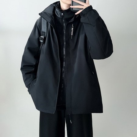 Три в одном мужская ветровка съемным капюшоном фото