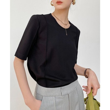 Летняя футболка из шелка и рома с короткими рукавами фотография