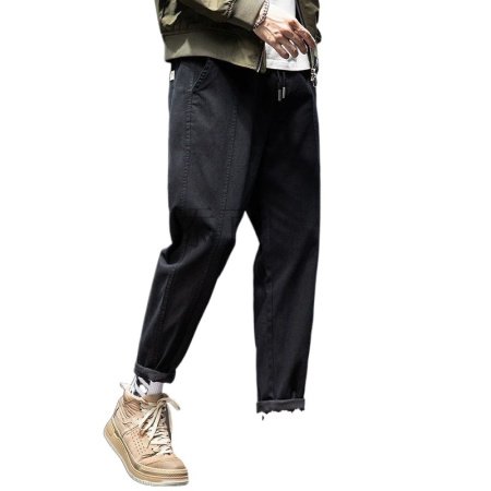 Мужские джинсы с манжетами и завышенной талией фото