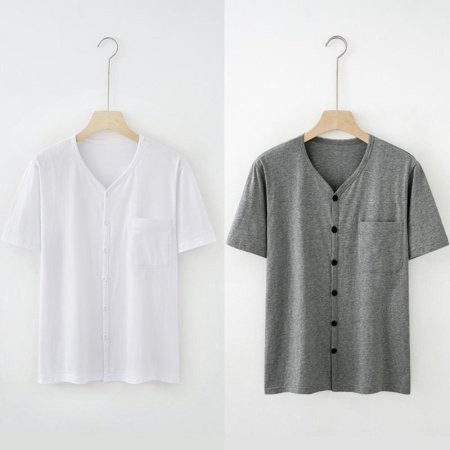 Мужская хлопковая рубашка с коротким рукавом фотография