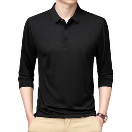 Мужская футболка с длинным рукавом и воротником Polo изображение