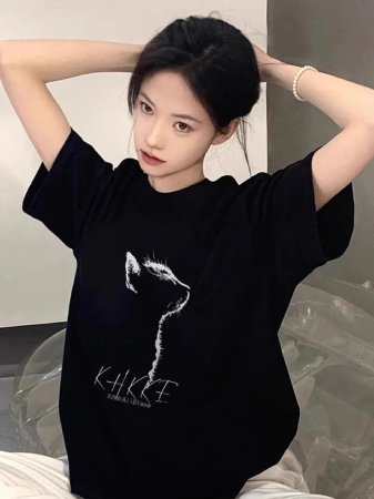 Женская футболка из чистого хлопка изображение