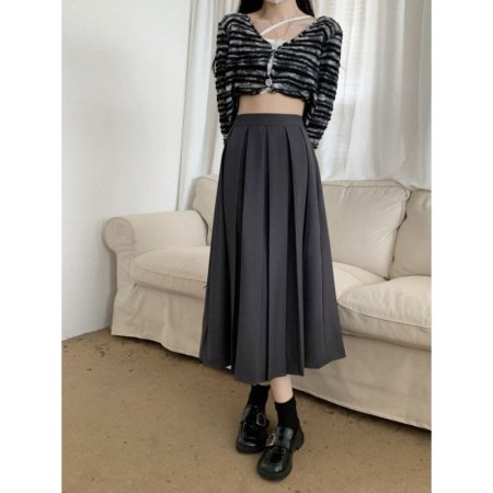 Юбка в стиле ретро с высокой талией и узором в виде зонта изображение