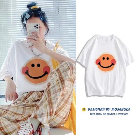 Летняя футболка из чистого хлопка с дизайном и принтом 2023 изображение