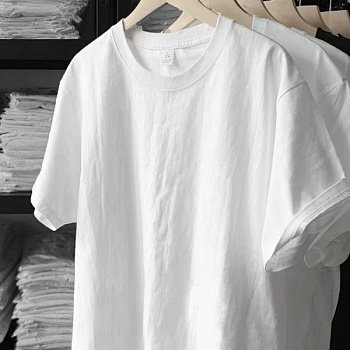 Белая футболка из плотного хлопка 200 г, свободного кроя, весенняя базовая мужская и женская футболка фото