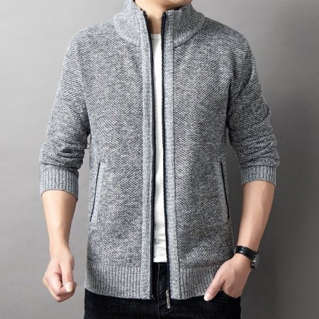 Мужская вязаная высокий воротник свитер весна-осень изображение