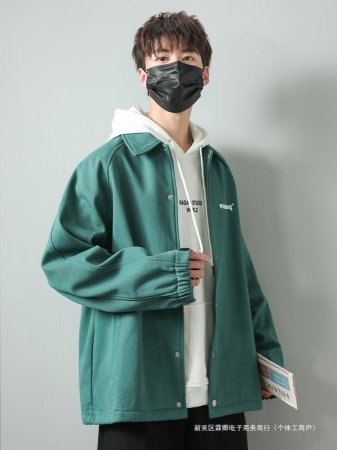 Мужская весенняя куртка-бомбер из джинсовой ткани фото