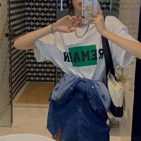 Летняя футболка из чистого хлопка с дизайном и принтом 2023 изображение